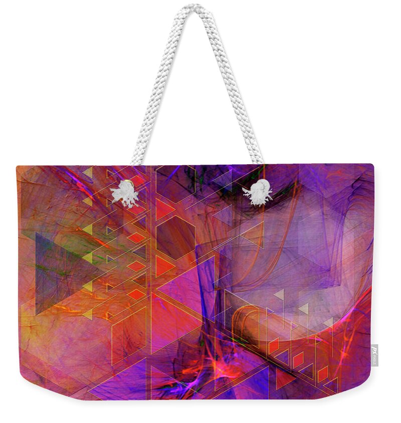 Frank Lloyd Wright Weekender Tote Bag featuring the digital art Vibrant Echoes - Square Version by Studio B Prints