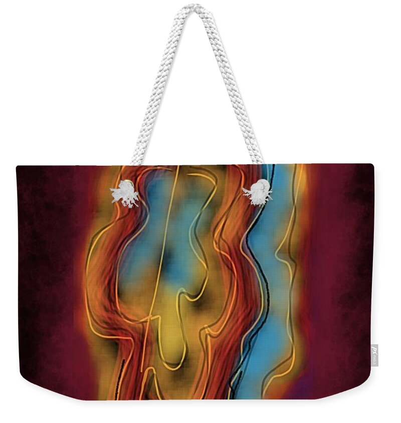 Abstract Weekender Tote Bag featuring the digital art Vibrating cloud by Ljev Rjadcenko