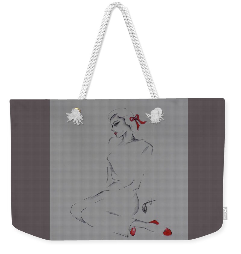 Victim Of Love Weekender Tote Bag featuring the painting Victim of Love by Kem Himelright