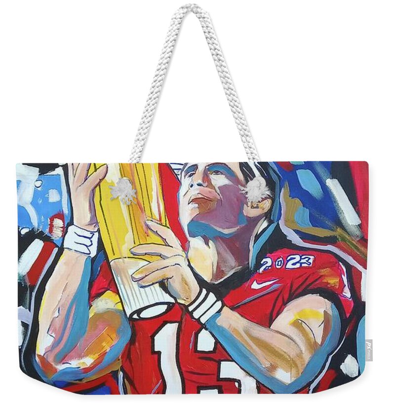  Weekender Tote Bag featuring the painting Victory by John Gholson