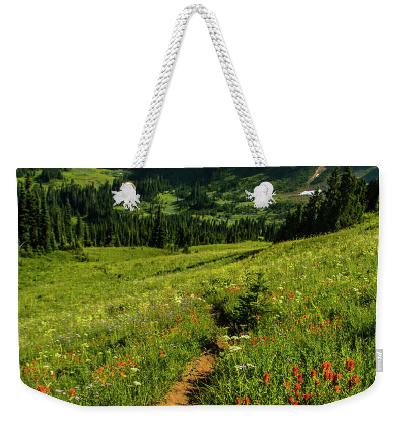 Mount Rainier National Park Weekender Tote Bag featuring the photograph View at Dusk by Doug Scrima