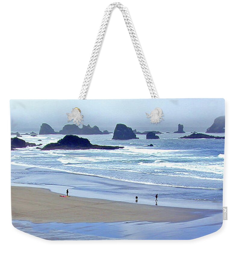 Nature Weekender Tote Bag featuring the photograph View from Ecola State Park by Mariarosa Rockefeller