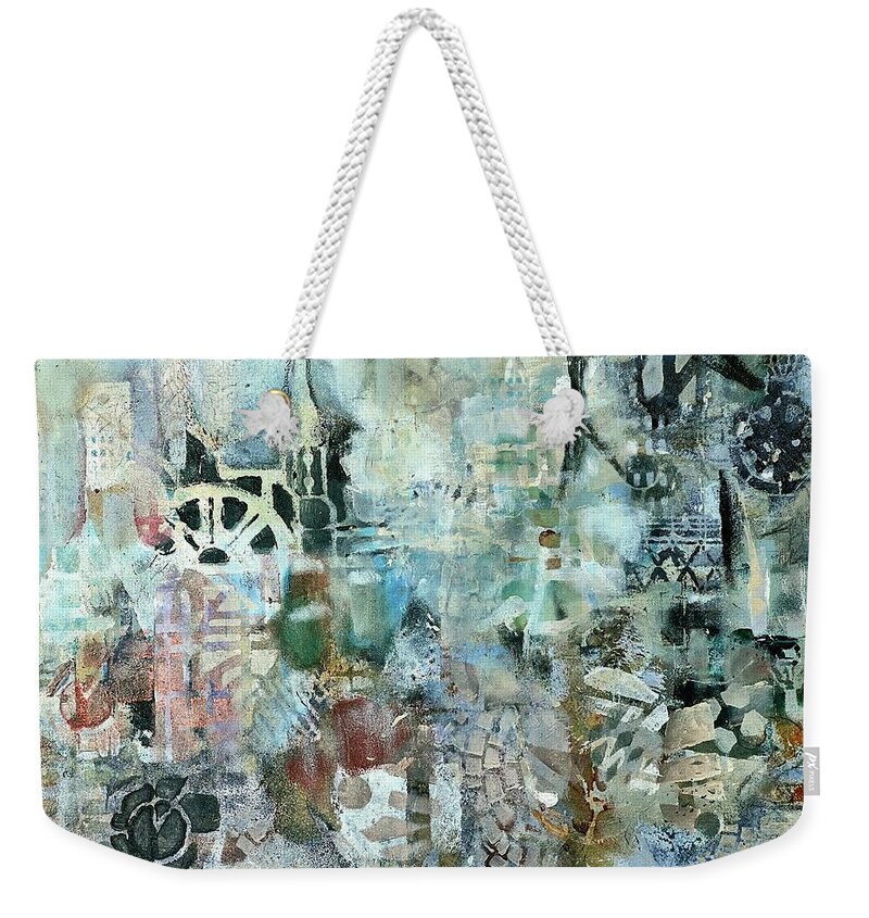  Weekender Tote Bag featuring the painting View from the Square by Tommy McDonell