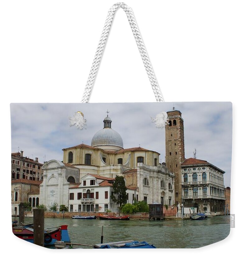 Venice Weekender Tote Bag featuring the photograph View of St. Lucia Chapel in Venice. by Yvonne M Smith