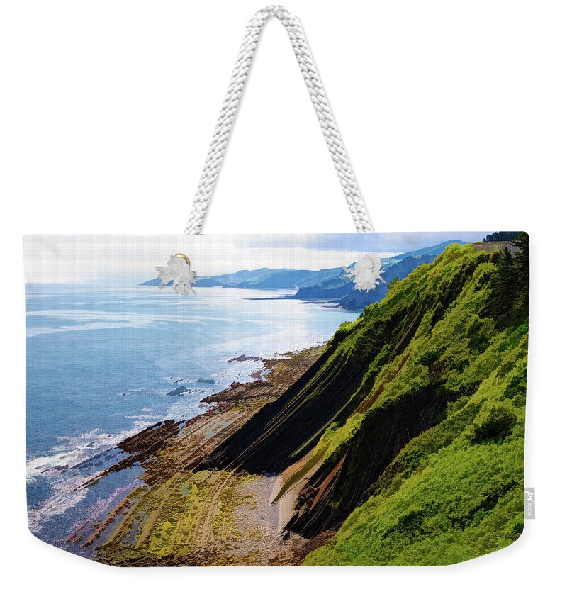 Euskadi Weekender Tote Bag featuring the photograph View of the coast of Deva, Guipuzqua - Picturesque Edition by Jordi Carrio Jamila