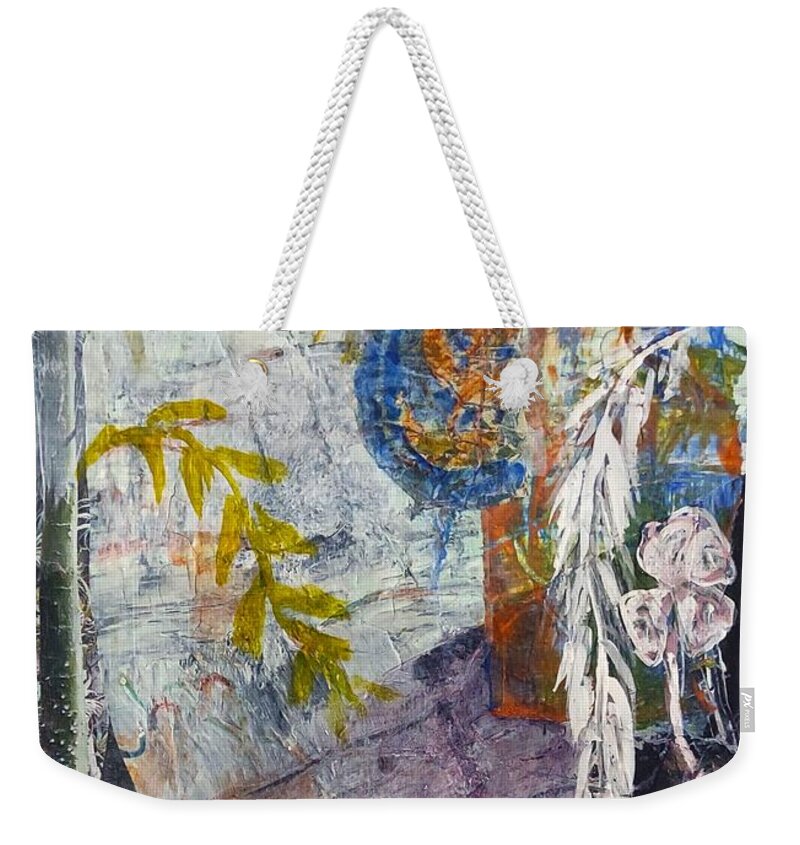 Garden Weekender Tote Bag featuring the mixed media Vines by Suzanne Berthier