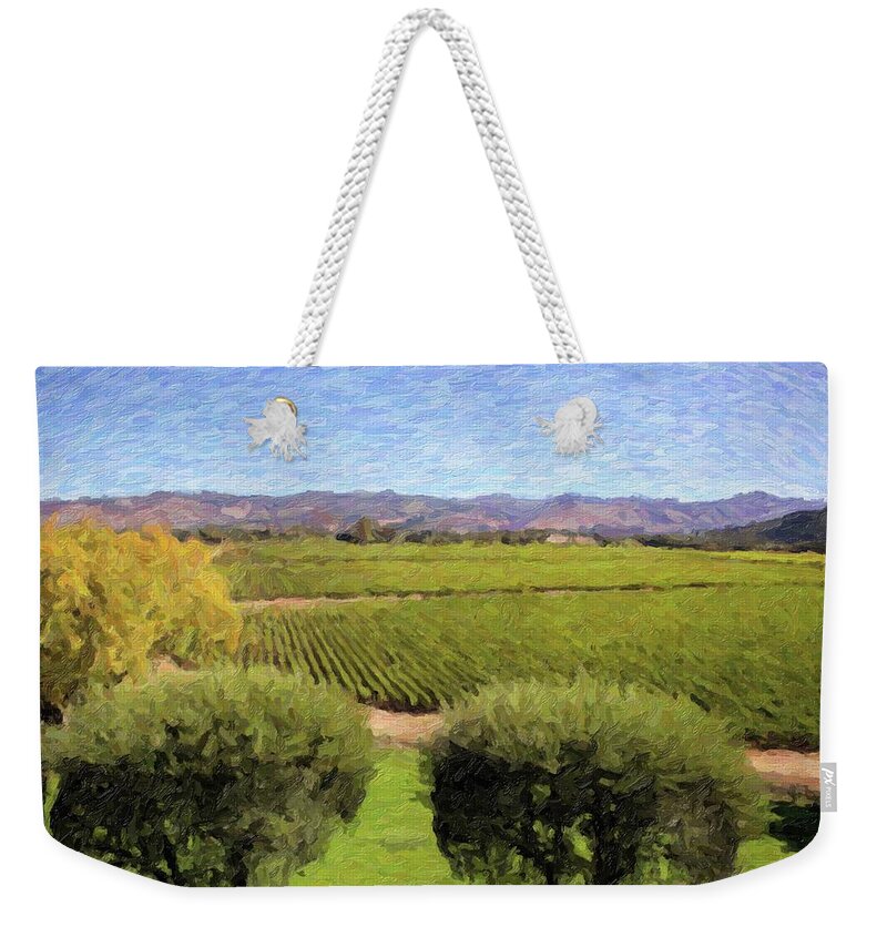 Vineyard Weekender Tote Bag featuring the photograph Vineyard Views by Carolyn Ann Ryan