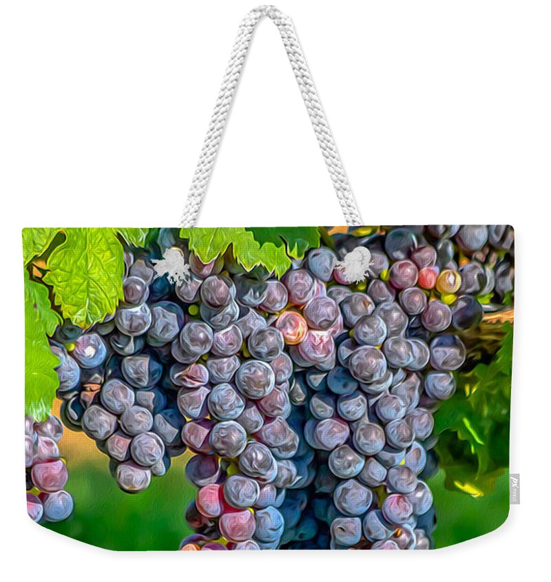 Grapes Weekender Tote Bag featuring the photograph Vineyards 03 OP by Jim Dollar