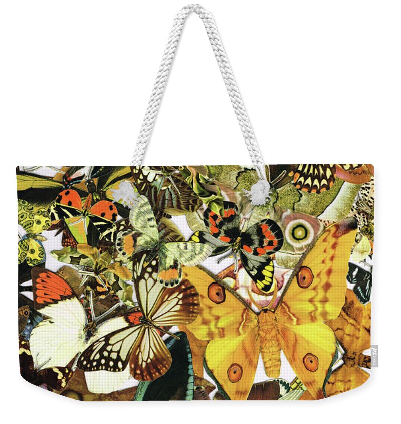 Butterfly Weekender Tote Bag featuring the painting Vintage Butterfly Art - Butterflies Galore - Sharon Cummings by Sharon Cummings