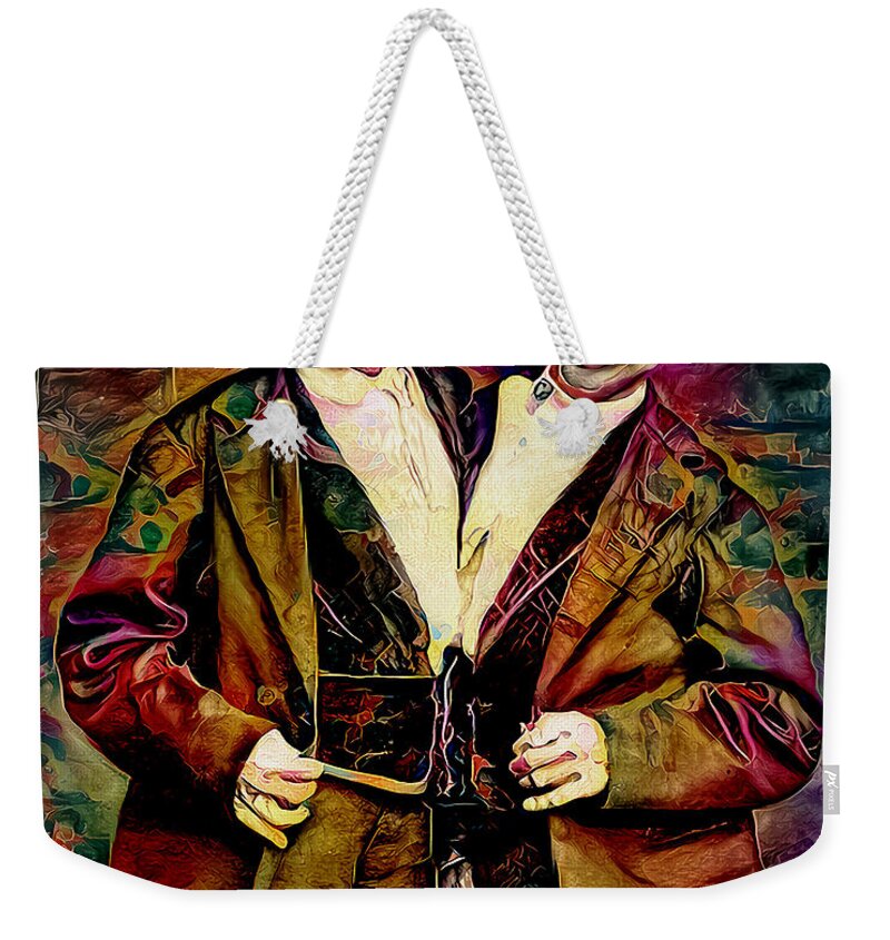 Wingsdomain Weekender Tote Bag featuring the photograph Vintage Nostalgic Circus Sideshow Chang and Eng Bunker Siamese Twins 20210913 by Wingsdomain Art and Photography