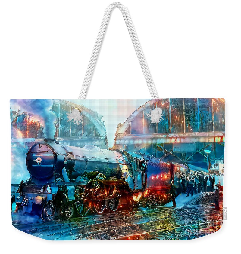Wingsdomain Weekender Tote Bag featuring the photograph Vintage Nostalgic Steam Locomotive 20201203 by Wingsdomain Art and Photography