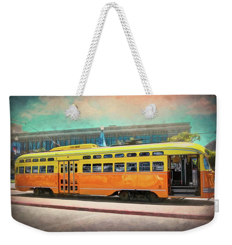 San Francisco Weekender Tote Bag featuring the photograph Vintage San Francisco Streetcar by Carol Japp