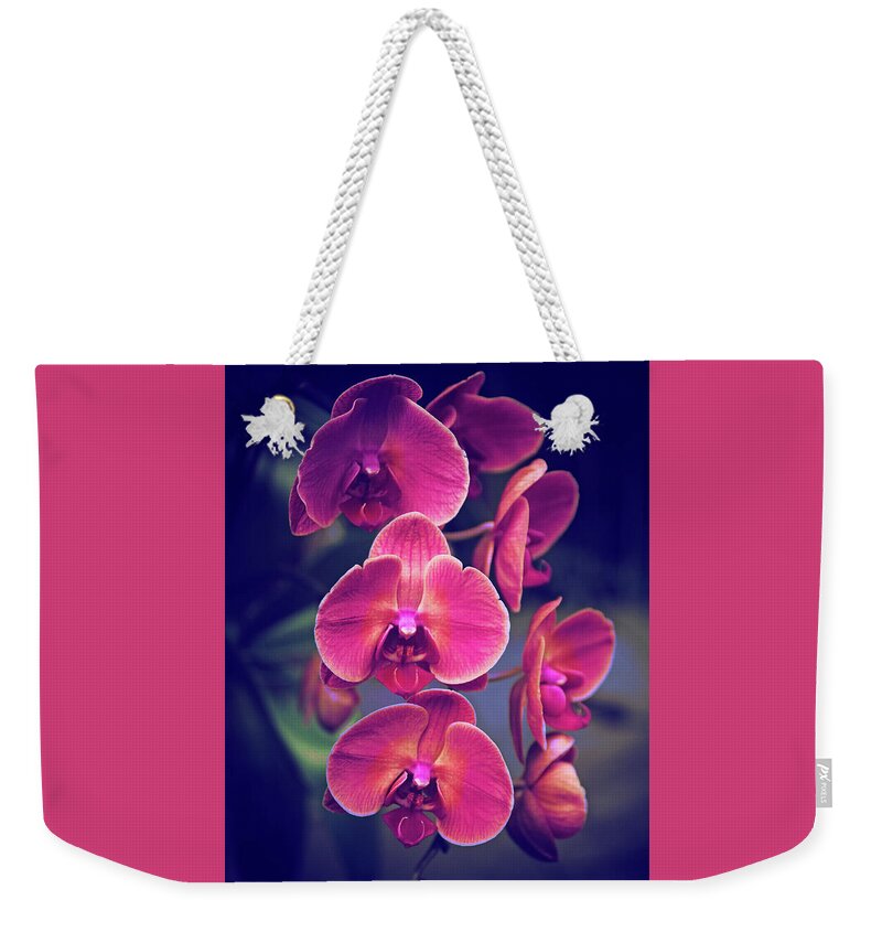 Orchids Weekender Tote Bag featuring the photograph Twilight Orchids by Jessica Jenney