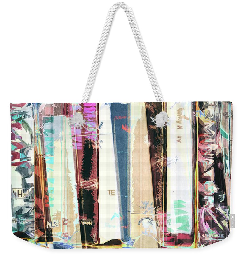 Vcr Weekender Tote Bag featuring the digital art Vintage Videos Abstract by Phil Perkins