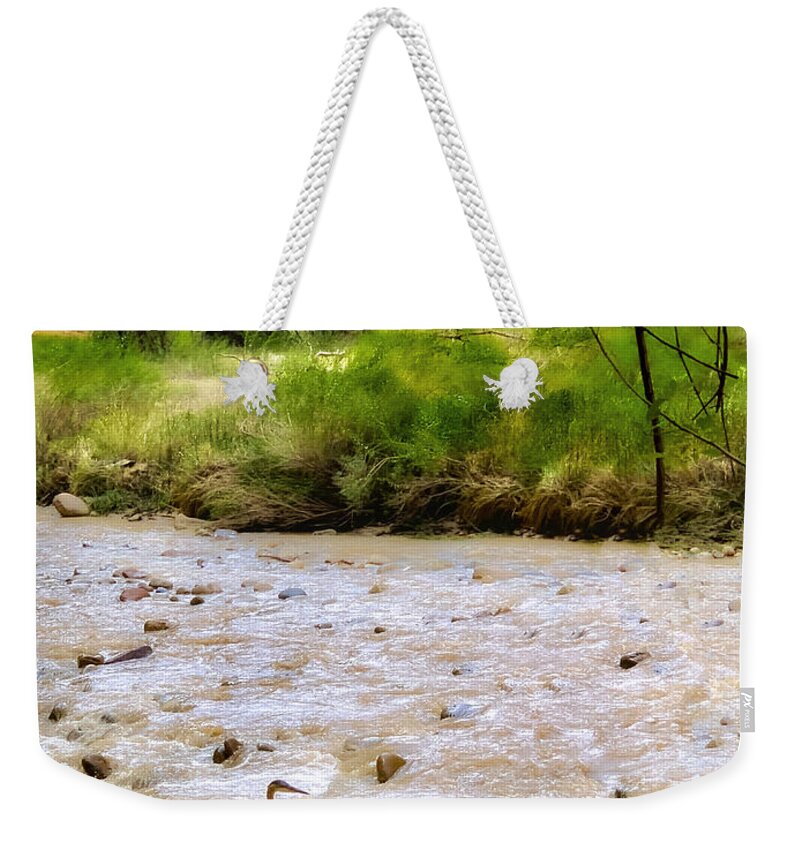 Photograph Weekender Tote Bag featuring the photograph Virgin River Walk by John A Rodriguez