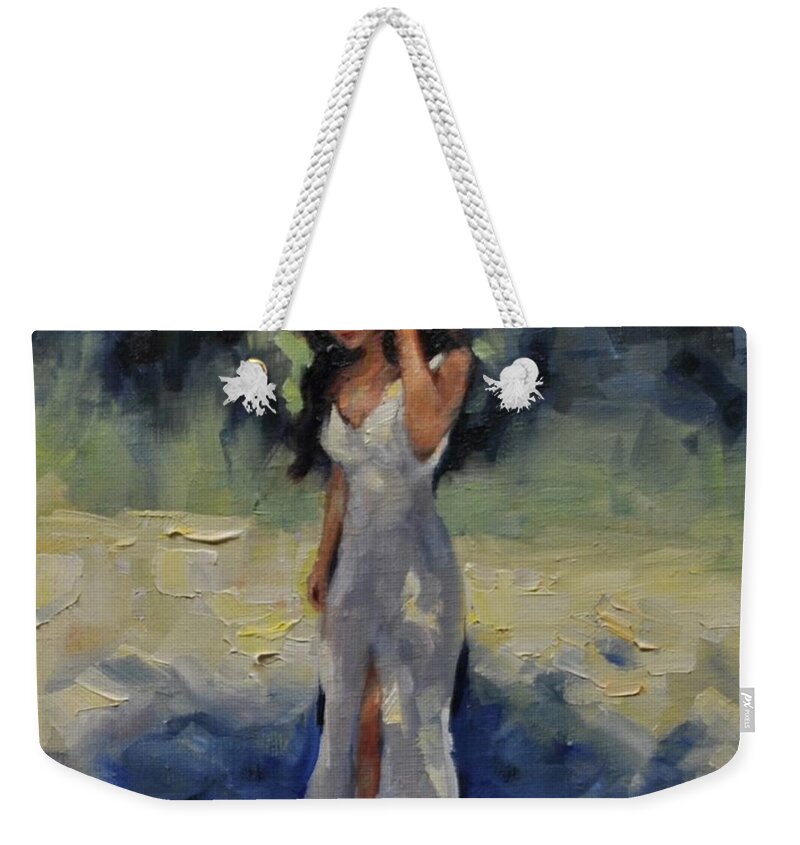 Women Weekender Tote Bag featuring the painting Visions of Sapphires by Ashlee Trcka