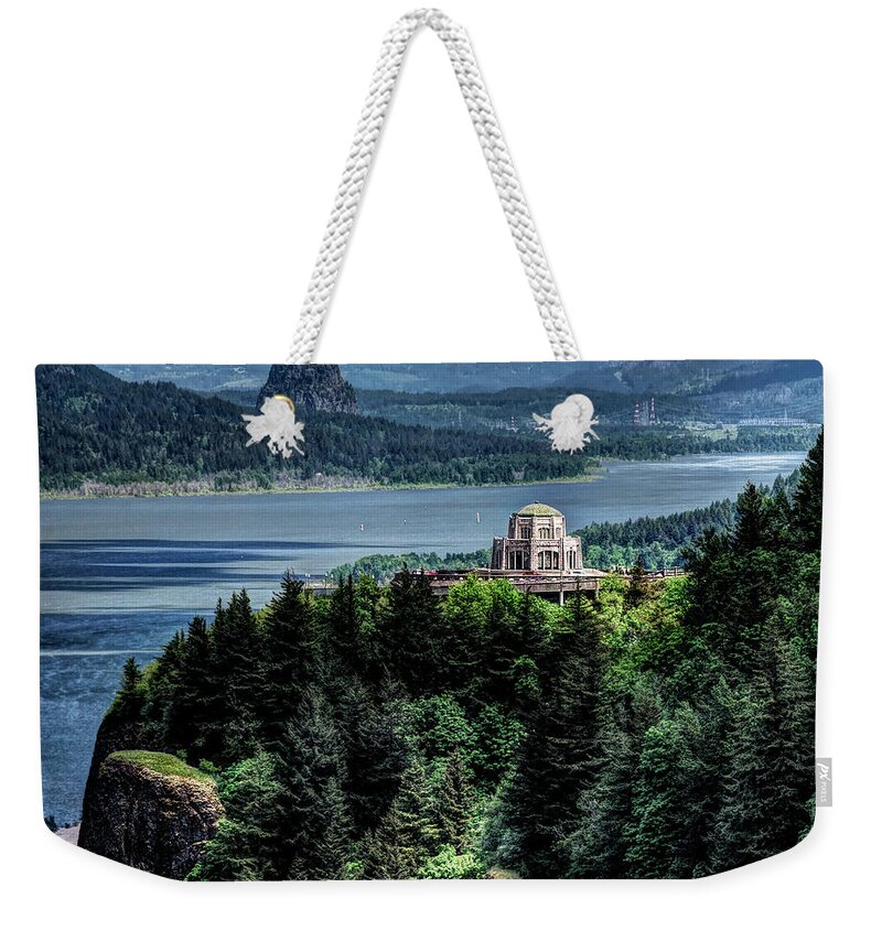 Photo Weekender Tote Bag featuring the photograph Vista House on Crown Point Oregon by Greg Sigrist