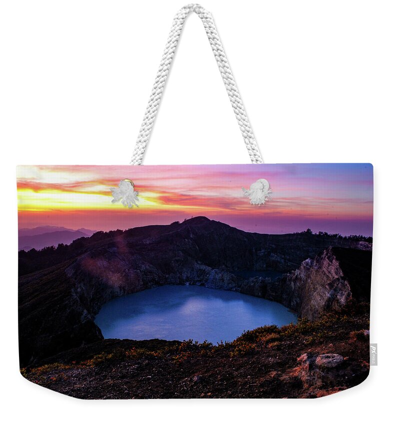 Volcano Weekender Tote Bag featuring the photograph The Fire Of Heaven - Mount Kelimutu, Flores. Indonesia by Earth And Spirit