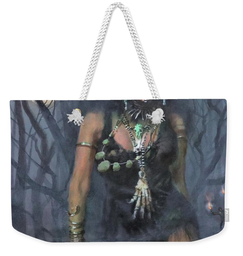 Voodoo Woman Weekender Tote Bag featuring the painting Voodoo Woman by Tom Shropshire