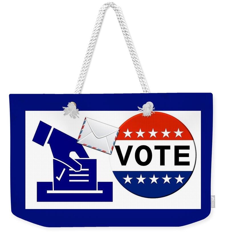 Vote Weekender Tote Bag featuring the drawing Vote by Nancy Ayanna Wyatt