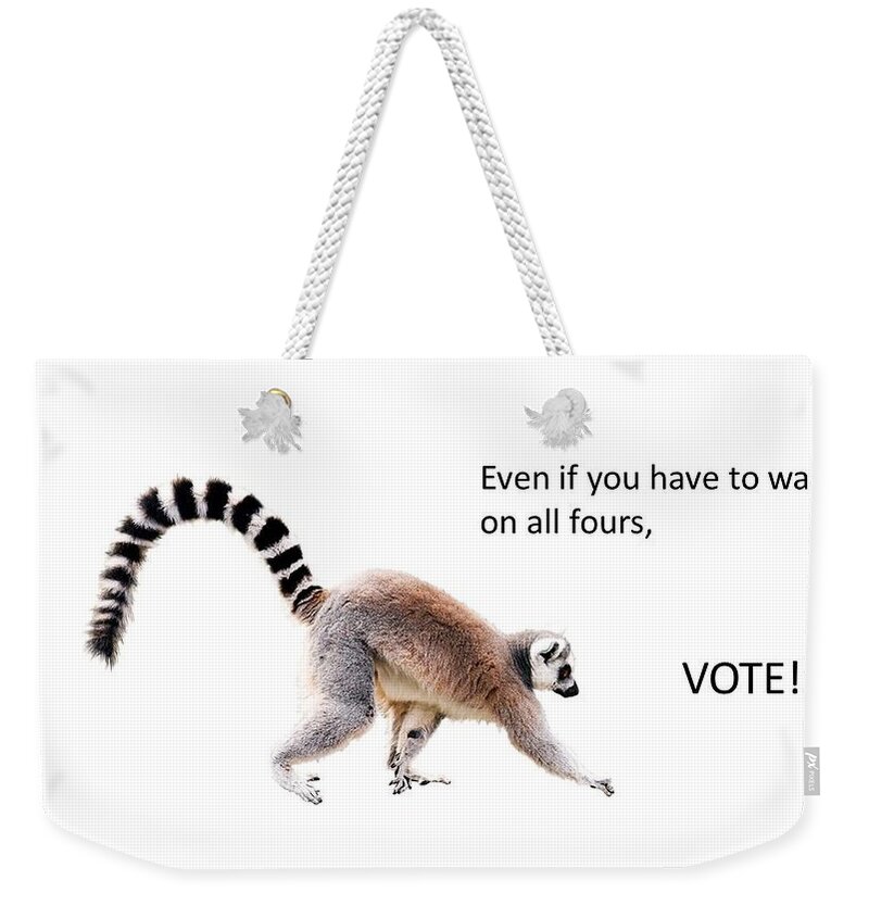 Vote Weekender Tote Bag featuring the mixed media Vote No Matter What by Nancy Ayanna Wyatt