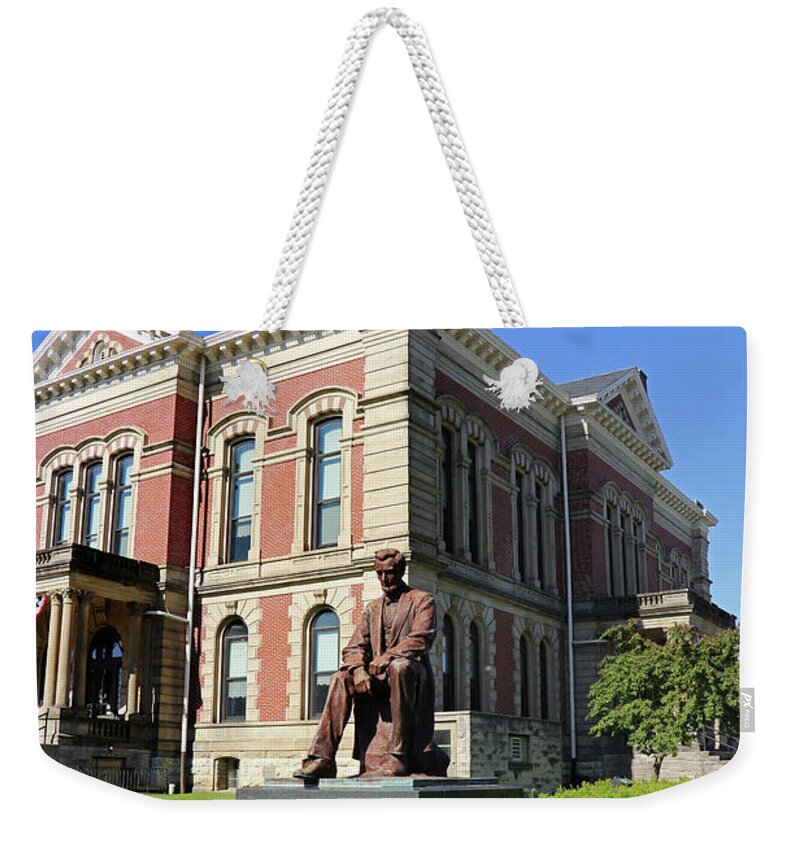 Wabash Indiana Weekender Tote Bag featuring the photograph Wabash County Courthouse Wabash Indiana 7246 by Jack Schultz