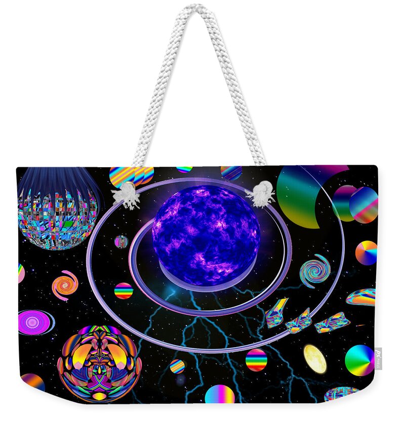 The Entranceway Weekender Tote Bag featuring the digital art Wacky World of Ron Abstract by Ronald Mills