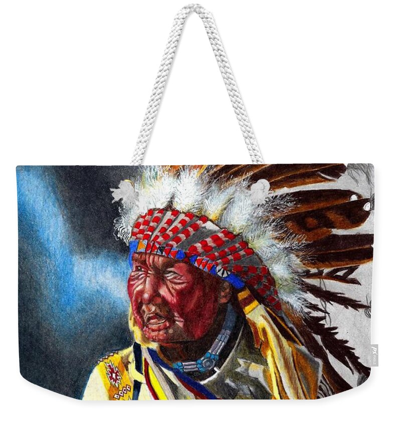 Indian Weekender Tote Bag featuring the digital art Waiting by Yenni Harrison