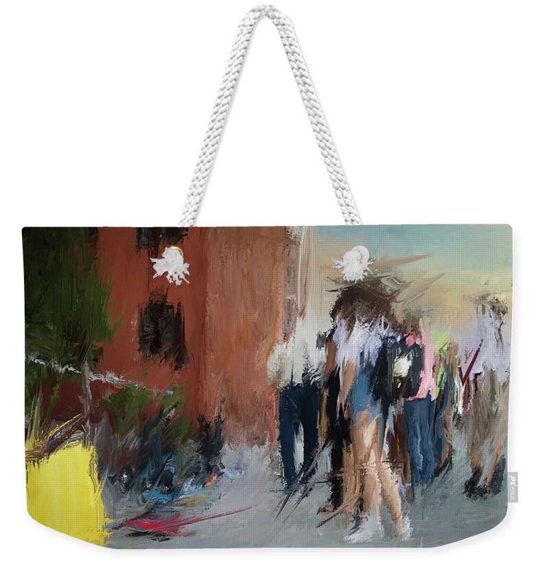  Art Weekender Tote Bag featuring the mixed media Walk In The Summer City by Aleksandrs Drozdovs