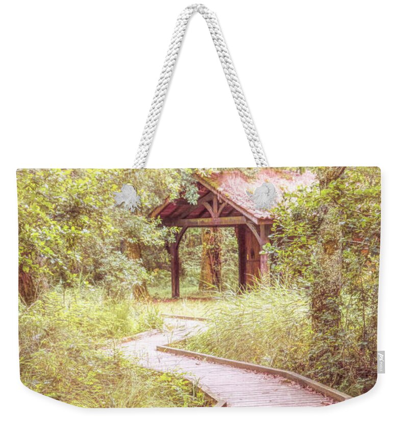 Barn Weekender Tote Bag featuring the photograph Walk through the Forest by Debra and Dave Vanderlaan