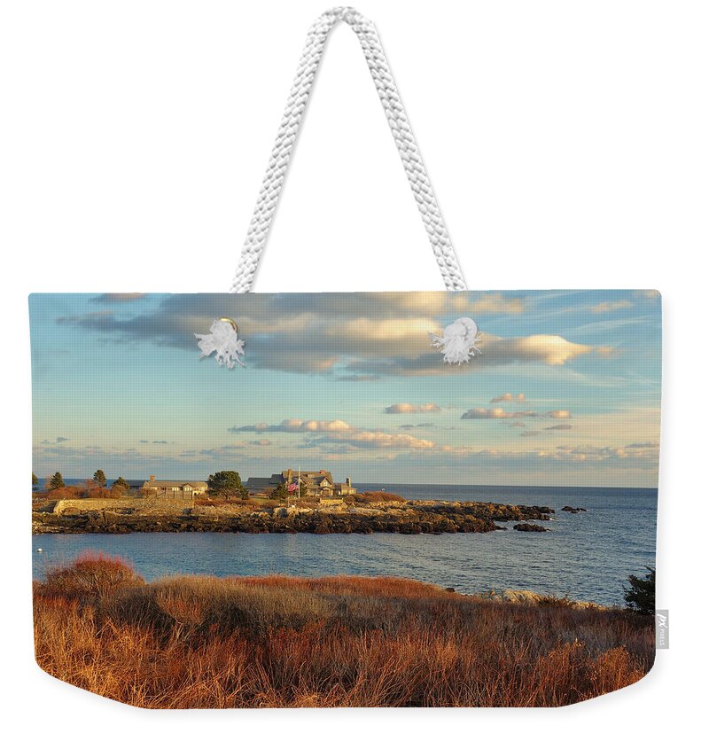Walker's Point Weekender Tote Bag featuring the photograph Walker's Point Kennebunkport Maine by Russel Considine