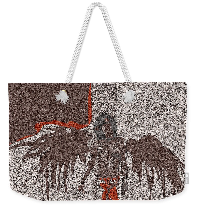 Digital Weekender Tote Bag featuring the painting Walking Guardian by Alexandra Vusir