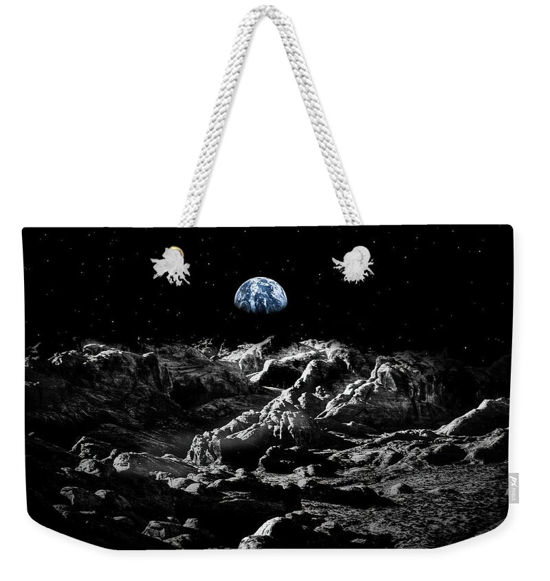 Moon Weekender Tote Bag featuring the photograph Walking on the moon by Jim Signorelli