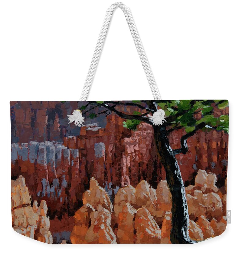 Bryce Canyon Weekender Tote Bag featuring the painting Walking Pine Bryce Canyon by Stephen Bartholomew