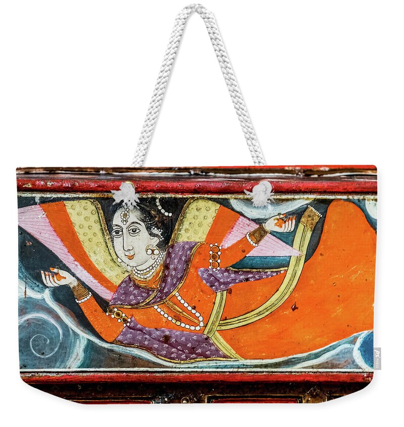 Architectural Weekender Tote Bag featuring the photograph Wall painting from Junagarh, Bikaner. India by Lie Yim