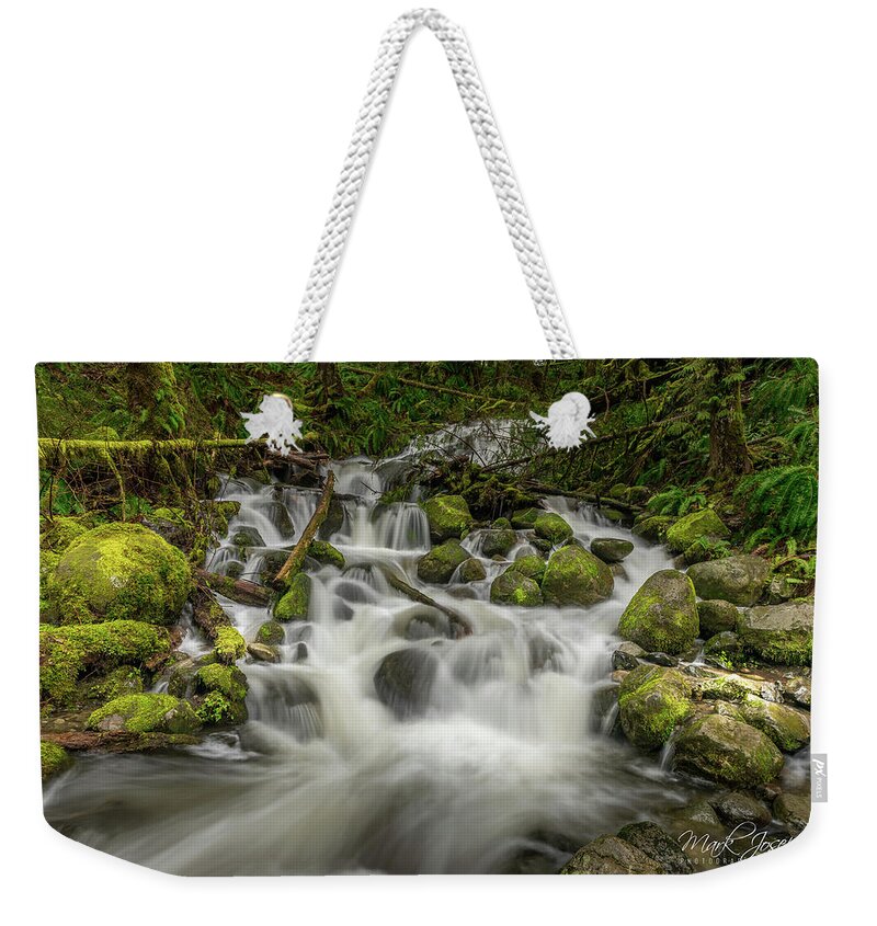 Falls Weekender Tote Bag featuring the photograph Wallace Falls by Mark Joseph