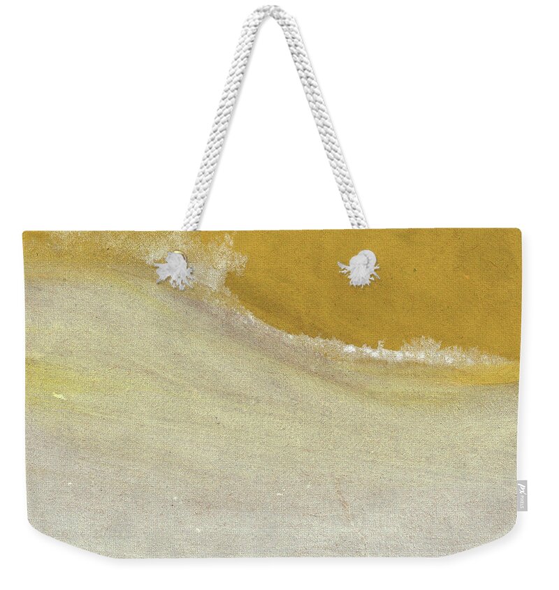 Abstract Weekender Tote Bag featuring the painting Warm Sun- Art by Linda Woods by Linda Woods