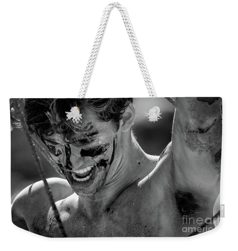 Tough Mudder Weekender Tote Bag featuring the photograph Warrior by Doug Sturgess