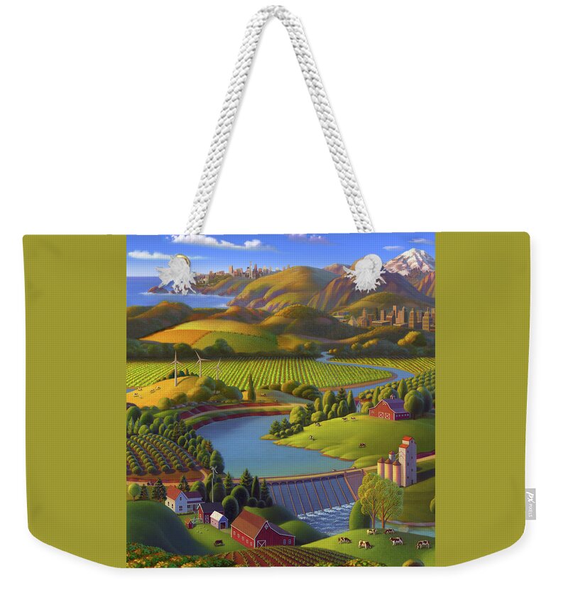 Washington State Weekender Tote Bag featuring the digital art Washington State Montage by Robin Moline
