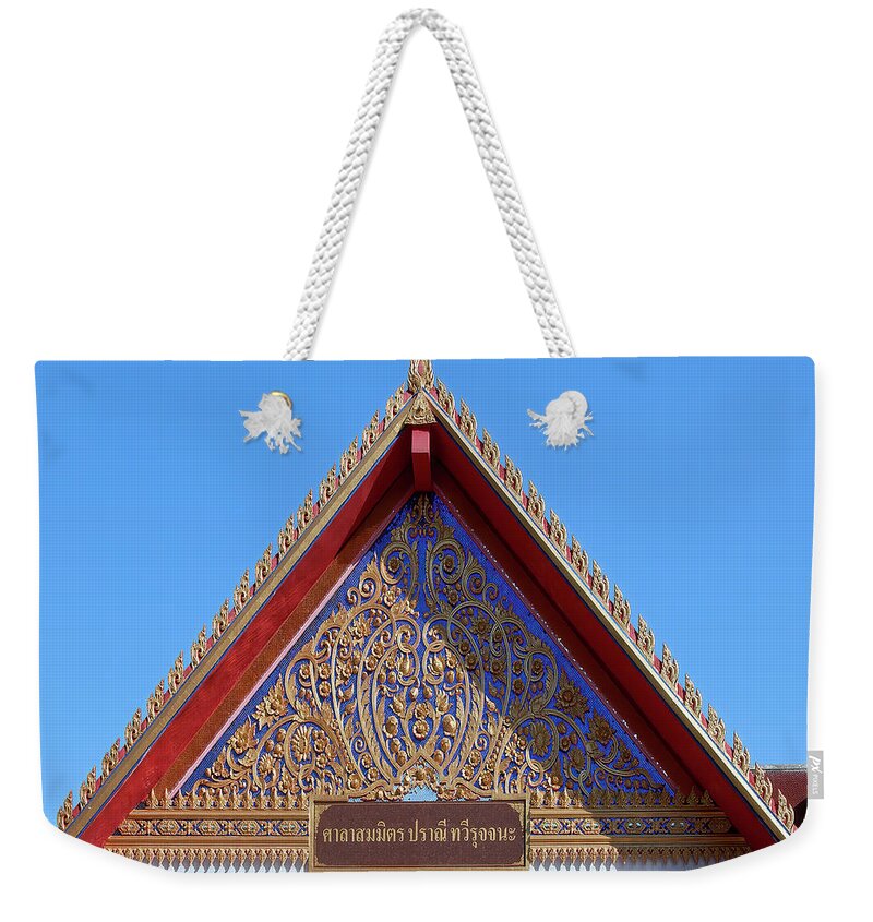 Scenic Weekender Tote Bag featuring the photograph Wat Maha Pruettharam Gable DTHB1049 by Gerry Gantt