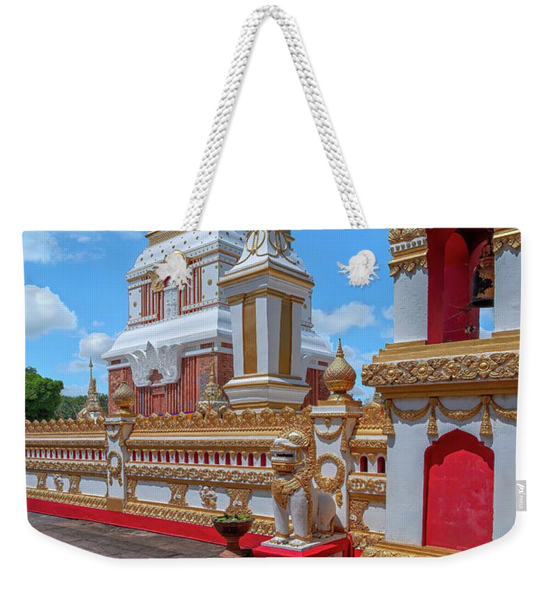 Scenic Weekender Tote Bag featuring the photograph Wat Phra That Phanom Phra Chedi and Bell Tower DTHNP0010 by Gerry Gantt