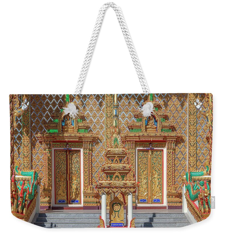 Scenic Weekender Tote Bag featuring the photograph Wat Si Saeng Thong Phra Ubosot Entrance DTHU1449 by Gerry Gantt
