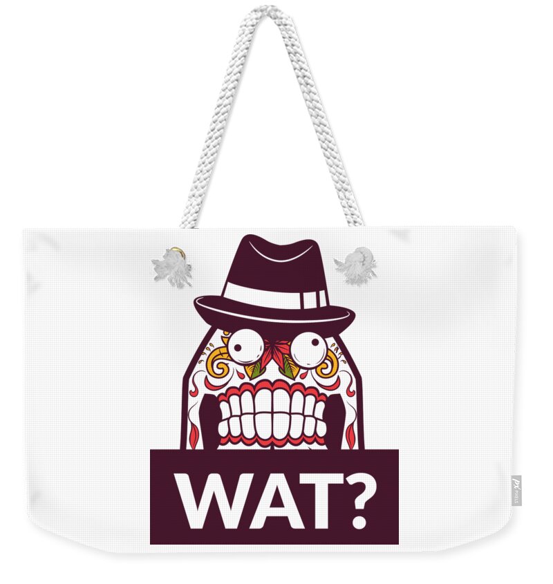 Halloween Weekender Tote Bag featuring the digital art Wat Sugar Skull by Jacob Zelazny