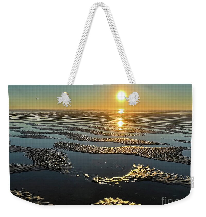 Sunset Weekender Tote Bag featuring the photograph Watching With Awe As Glory Of Sunset Unfolds by Tanya Filichkin