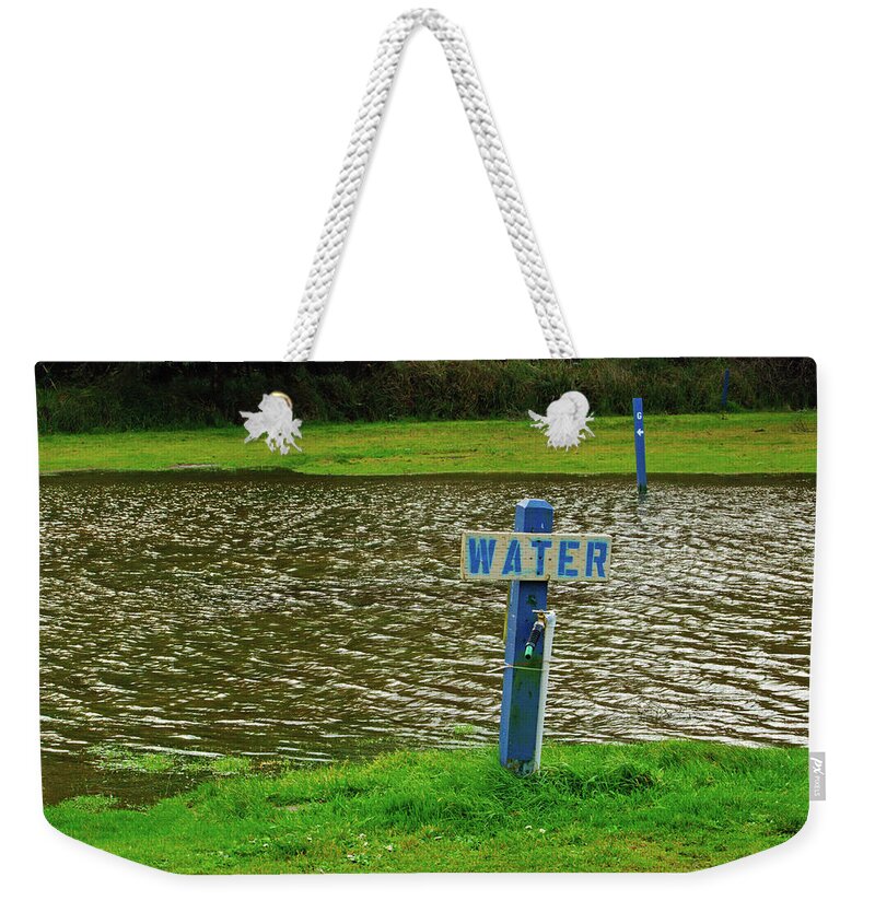 Water Faucet Weekender Tote Bag featuring the photograph Water and Rain by Tikvah's Hope