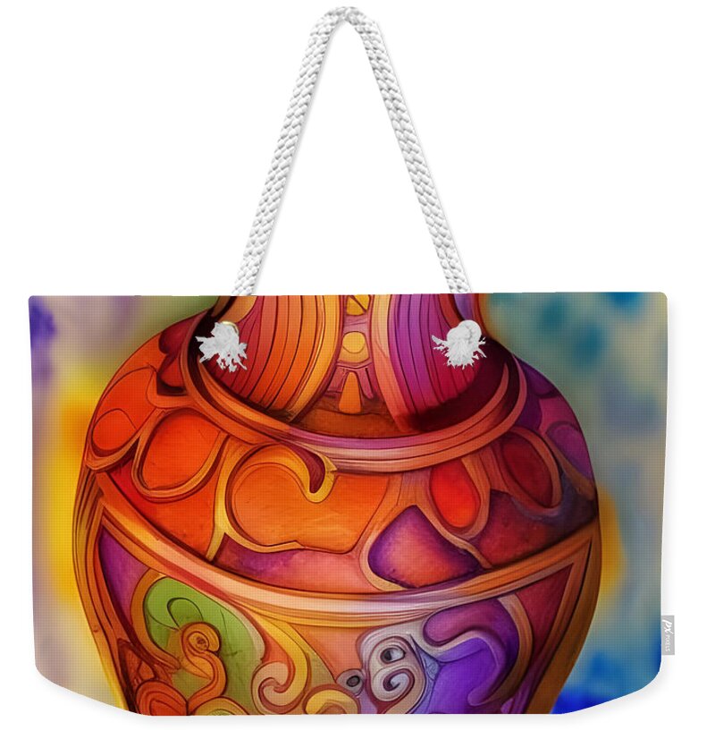 Water Color Weekender Tote Bag featuring the photograph Water Color Vase by Cate Franklyn