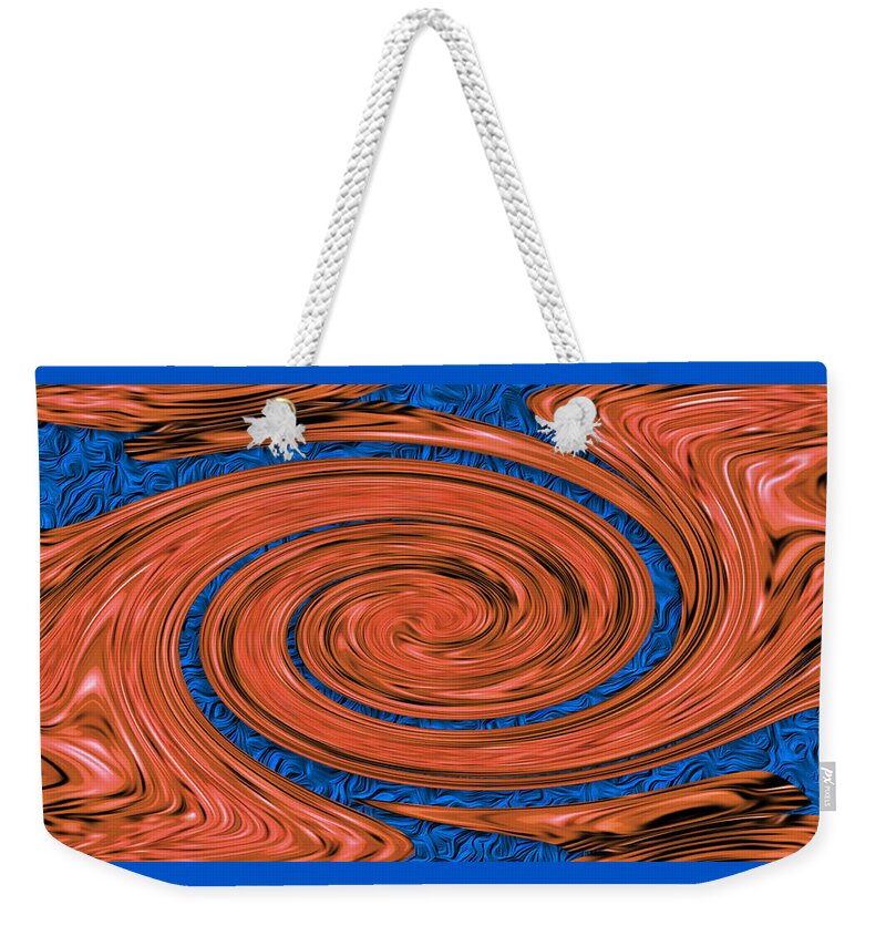 Digital Weekender Tote Bag featuring the digital art Water Creates Lava Whirlpool by Ronald Mills