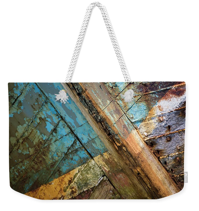 Wooden Ship Weekender Tote Bag featuring the photograph Water Line by Wayne Enslow