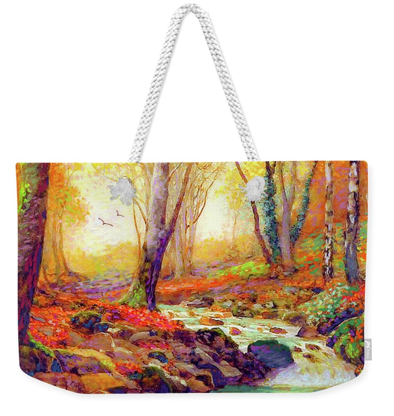 Landscape Weekender Tote Bag featuring the painting Water of Life by Jane Small