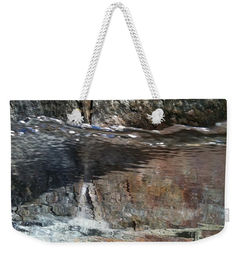  Weekender Tote Bag featuring the photograph Water on stone by Mary Kobet